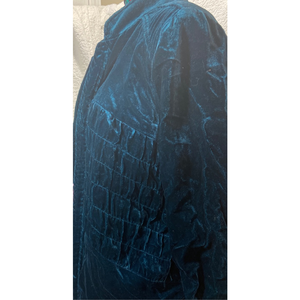 Chico's Jacket jewel tone velvet blazer un structured size XL - Picture 3 of 8